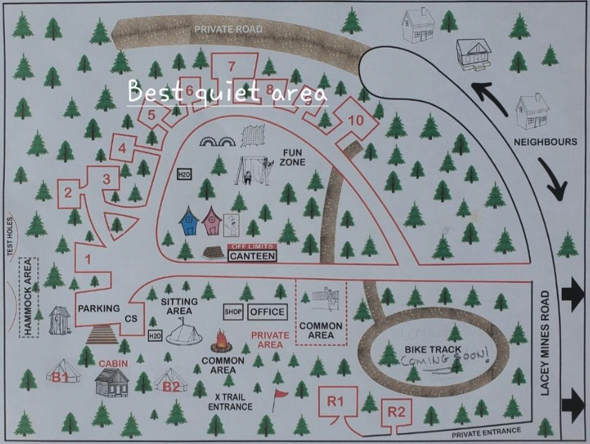 Lacey Mines Campground Map